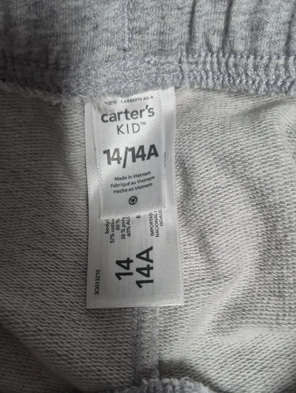 2 Pairs Carter's Sz 14 Light/ Dark Gray Boy's Cargo Sweatpants with Drawstring